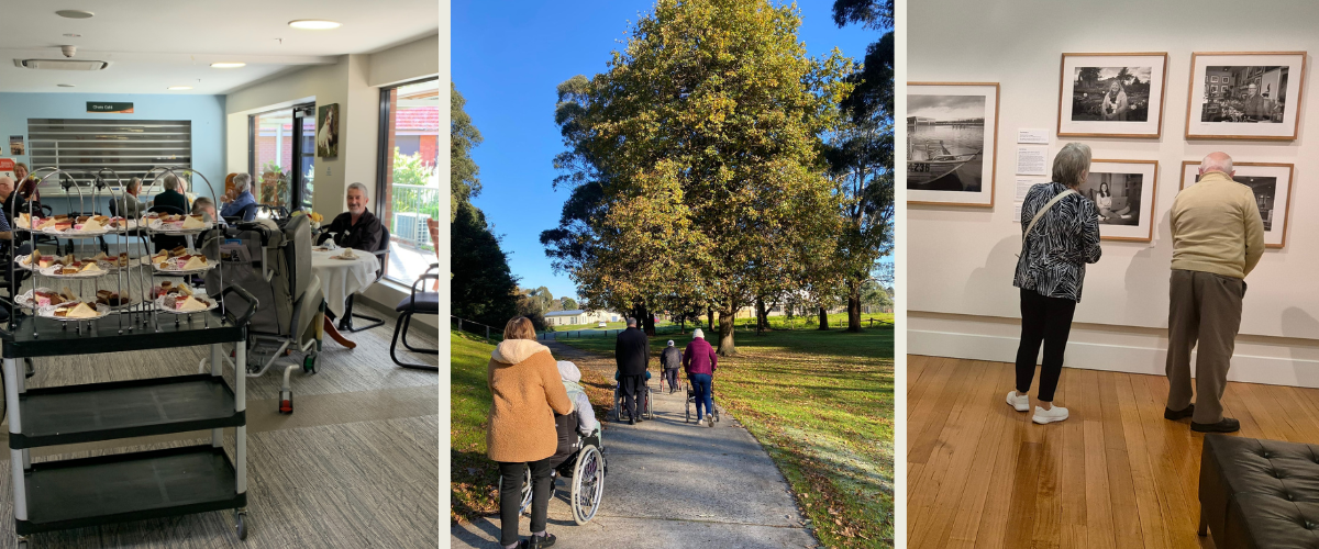 Residents making the most of winter at Derwent Views, Baw Baw Views and Tyler Village homes (L-R)